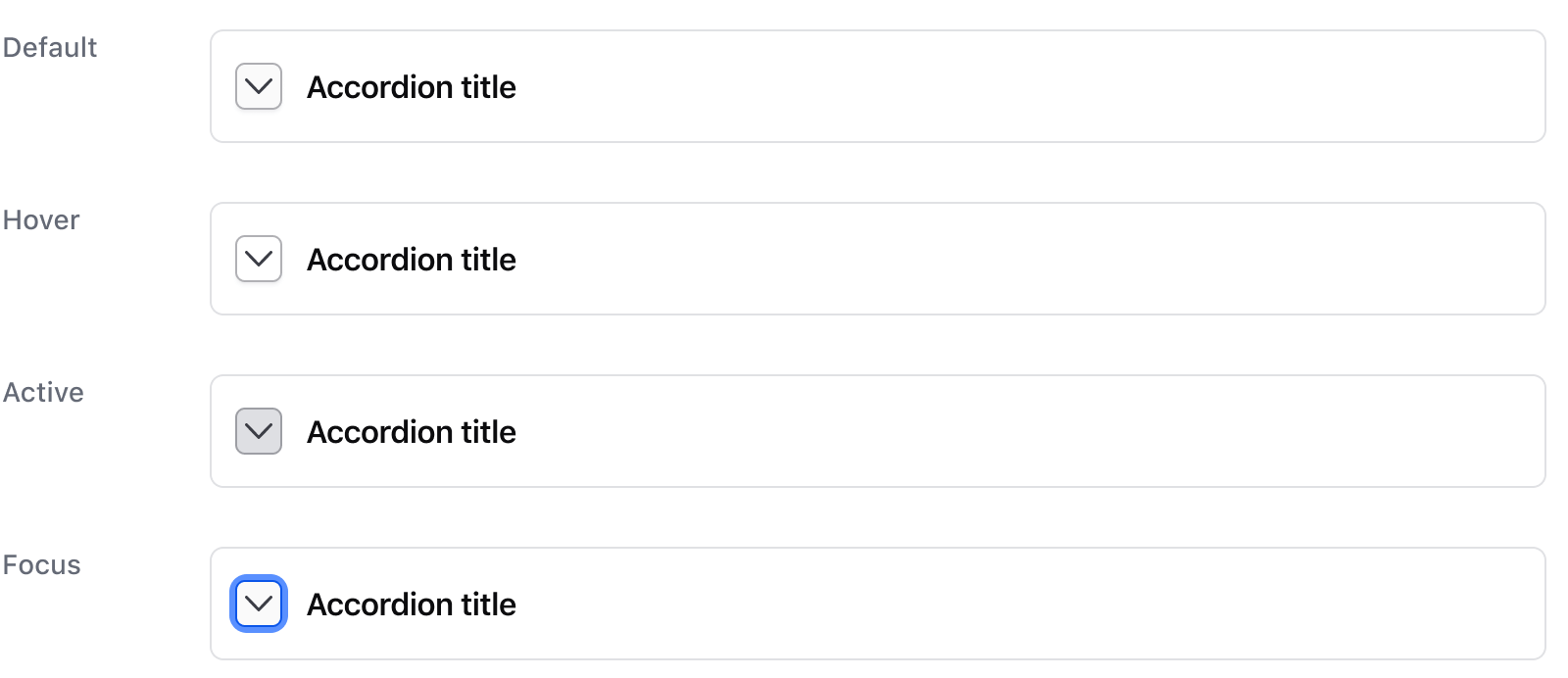 Accordion states with nested interactive elements