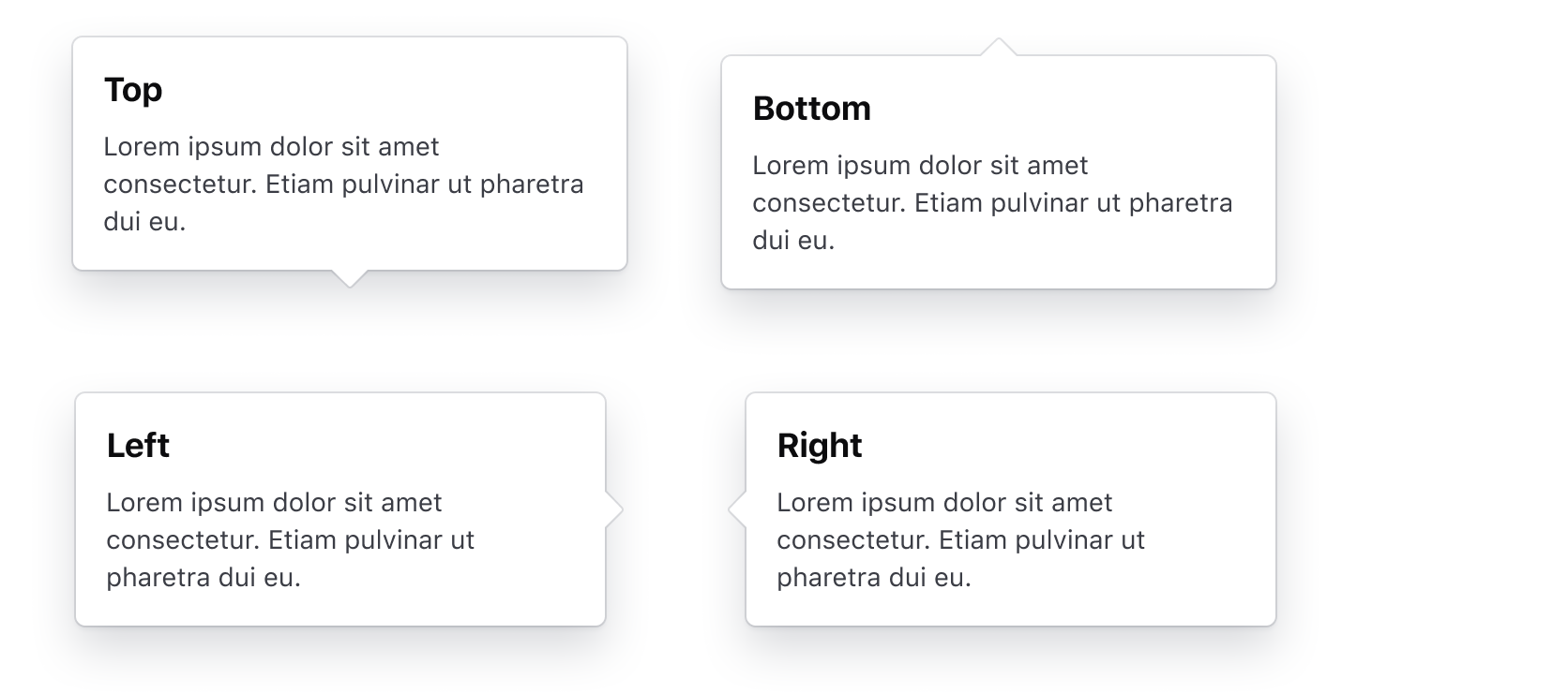 Placement examples of the Rich Tooltip